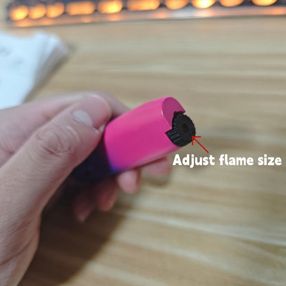 Cute Jet Torch Lighter for Women – Compact Windproof Adjustable Flame Lighter, Portable Refillable Butane Torch for Camping, BBQ, Kitchen & Candles, Stylish Gift for Women (No Butane Included)