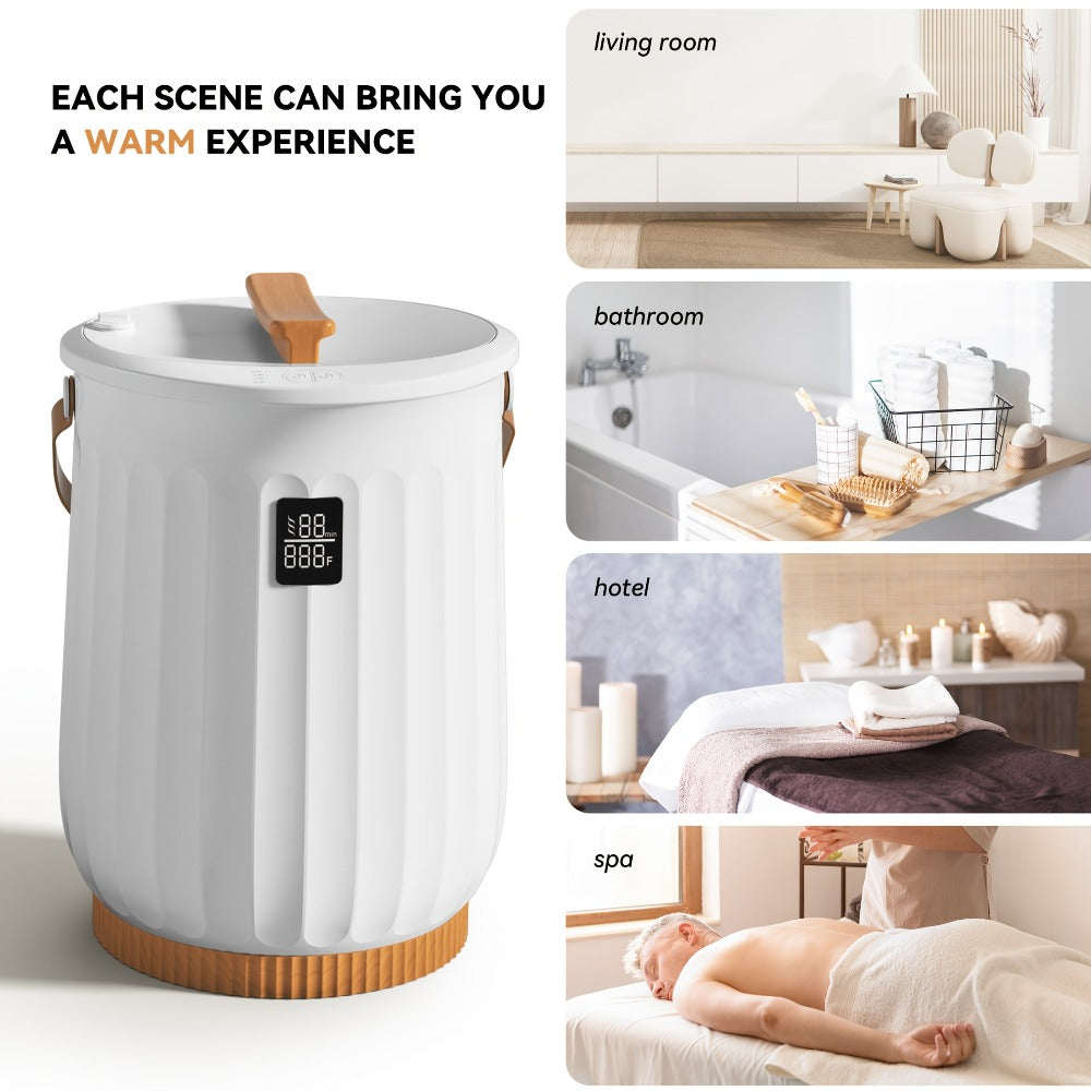 Digital Towel Warmer Bucket 20L Large Capacity Smart Display 4 Timer Modes Auto Shut-Off Fast 5-Min Heating Quiet Lightweight Spa Bathroom Heater Towels Blankets Robes