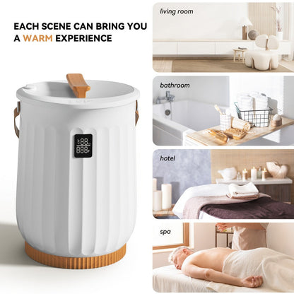 Digital Towel Warmer Bucket 20L Large Capacity Smart Display 4 Timer Modes Auto Shut-Off Fast 5-Min Heating Quiet Lightweight Spa Bathroom Heater Towels Blankets Robes