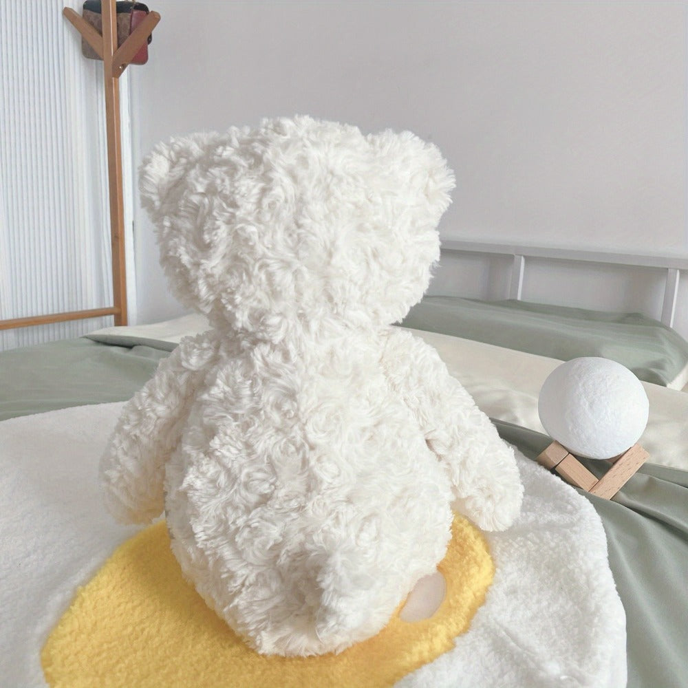 White Teddy Bear Plush Loving Heart – Soft Cute Stuffed Animal for Baby Girls Women, Kawaii Bear Toy, Birthday Valentine's Day Christmas Baby Shower Holiday Gift for Kids Toddlers