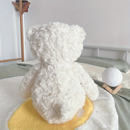 White Teddy Bear Plush Loving Heart – Soft Cute Stuffed Animal for Baby Girls Women, Kawaii Bear Toy, Birthday Valentine's Day Christmas Baby Shower Holiday Gift for Kids Toddlers