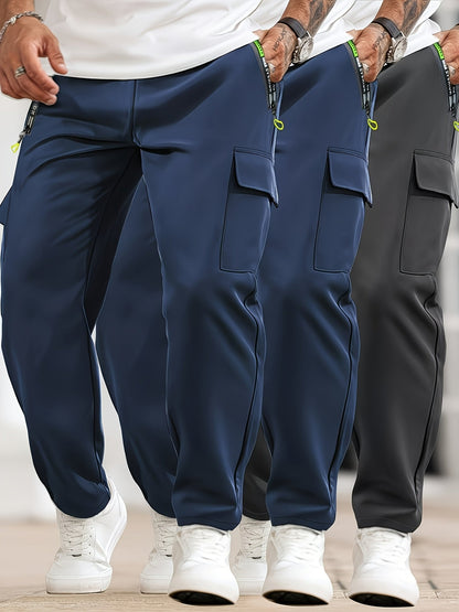 Men's Casual Pants - Elastic Waist With Pockets
