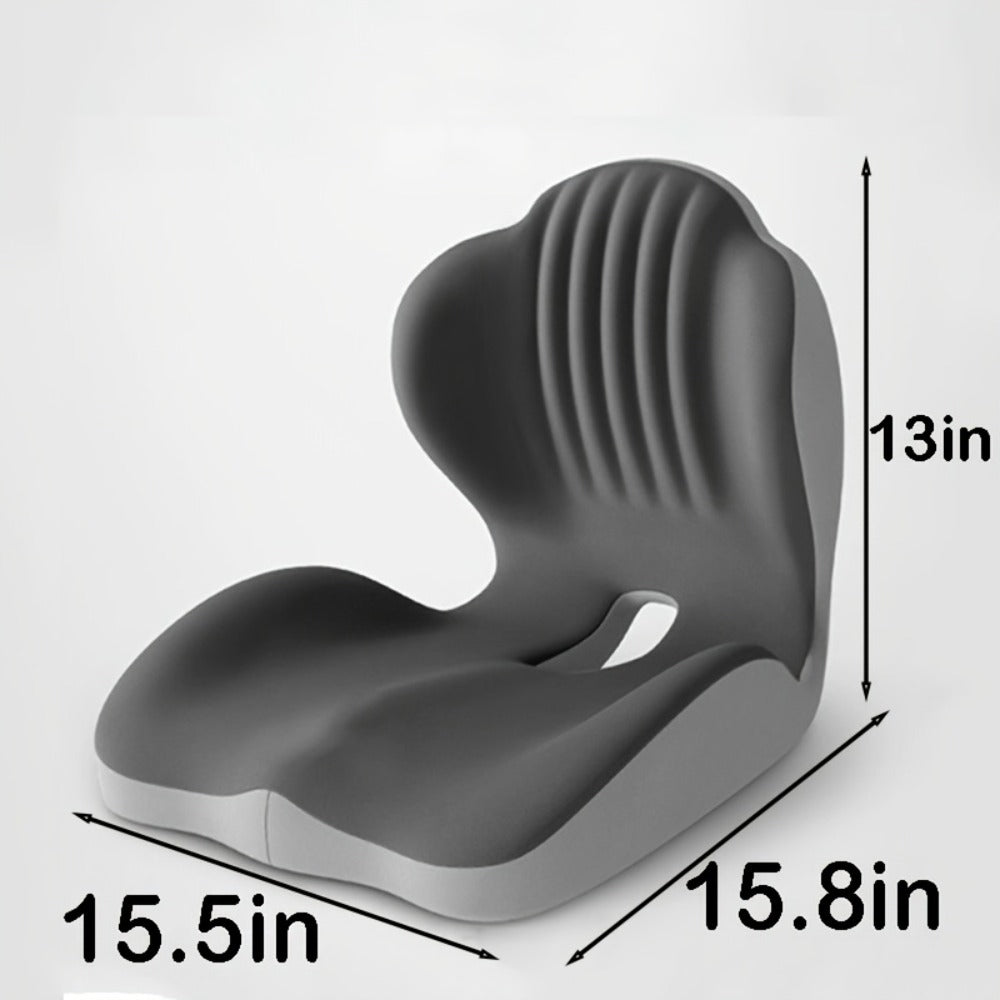Hip & Lumbar Support Seat Cushion Ergonomic Memory Foam – Breathable High-Density Back Support Pillow for Office Chair, Car Seat & Long Sitting, Daily Use or Gift