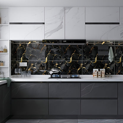 Peel and Stick Wall Tiles 50/100pcs - Waterproof PVC Marble Self-Adhesive Vinyl Panels for Bathroom Shower Kitchen Living Room TV Backdrop, Modern Wall Decor Easy Installation No Grout Required