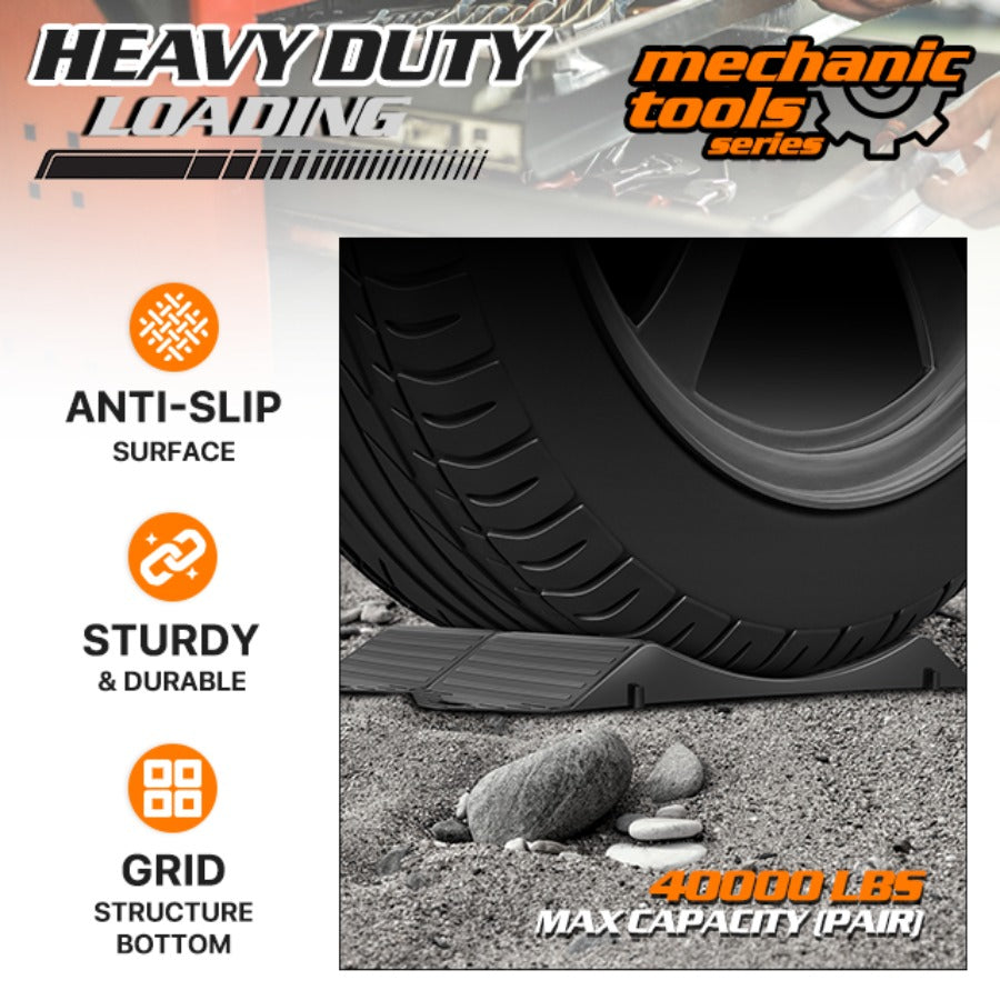 Set of 4 Premium Tire Saver Ramps - Anti-Slip Hard Plastic Design for Flat Spot and Flat Tire Prevention, Easy-to-Carry Tire Savers Ramps