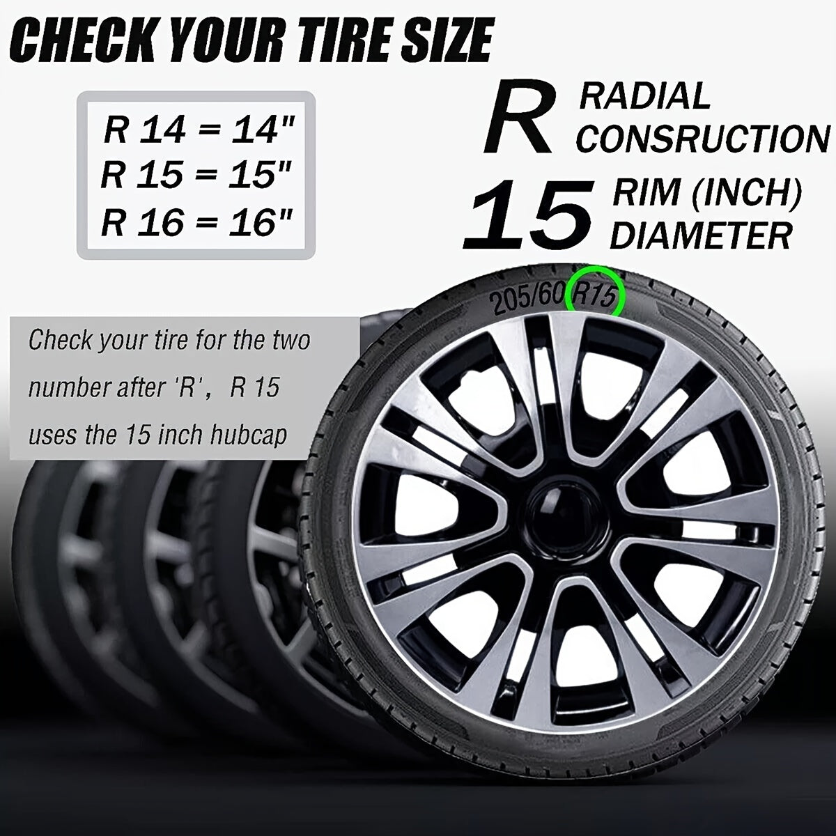 [Premium Wheel Hub Covers] 4pcs/Set 15-Inch/16-Inch Full Cover Wheel Hub Covers - Premium Protection, Easy Installation, And Enhanced Aesthetics, Universally Compatible With Sedan, Truck, SUV, Coupe