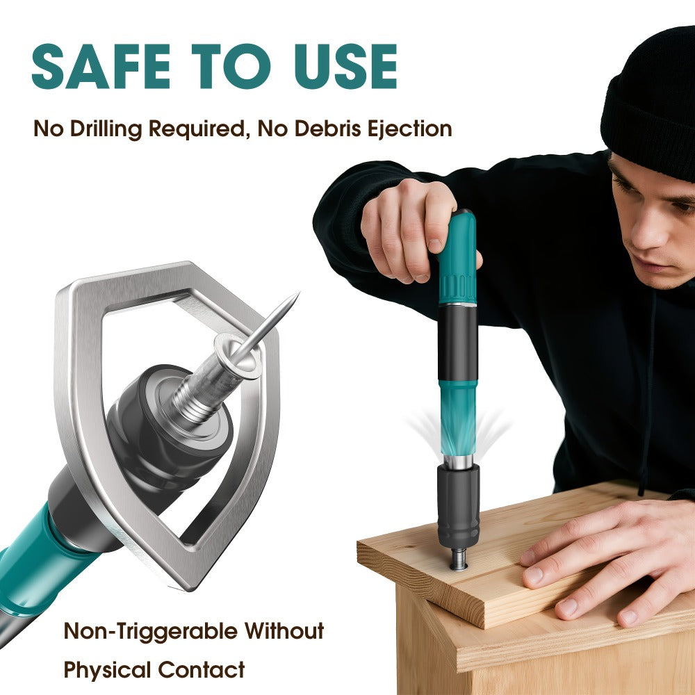 Hand Nail Gun Compact – Portable Steel Nail Driver for Cement Walls, Concrete & Wood, Mini Manual Nailer for DIY Home Repair & Household Projects, Available in Orange, Green & Yellow