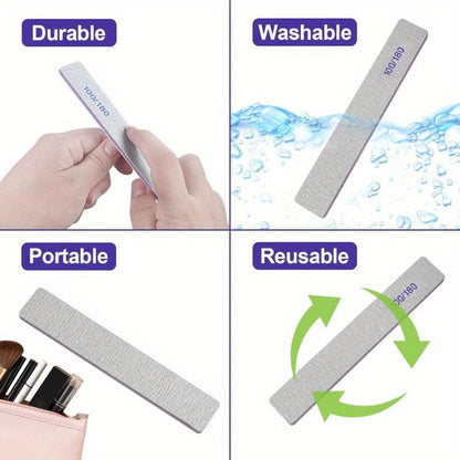 Emery Boards Nail Files 50 Pack 100 180 Grit Double Sided Professional Fingernail Filer Set Reusable for Natural Acrylic Gel Nails Manicure Salon Home Use