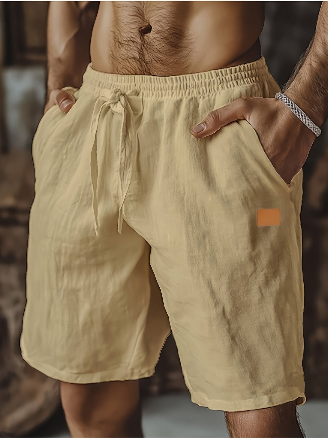 Men's Beach Shorts - Drawstring Waist With Pockets