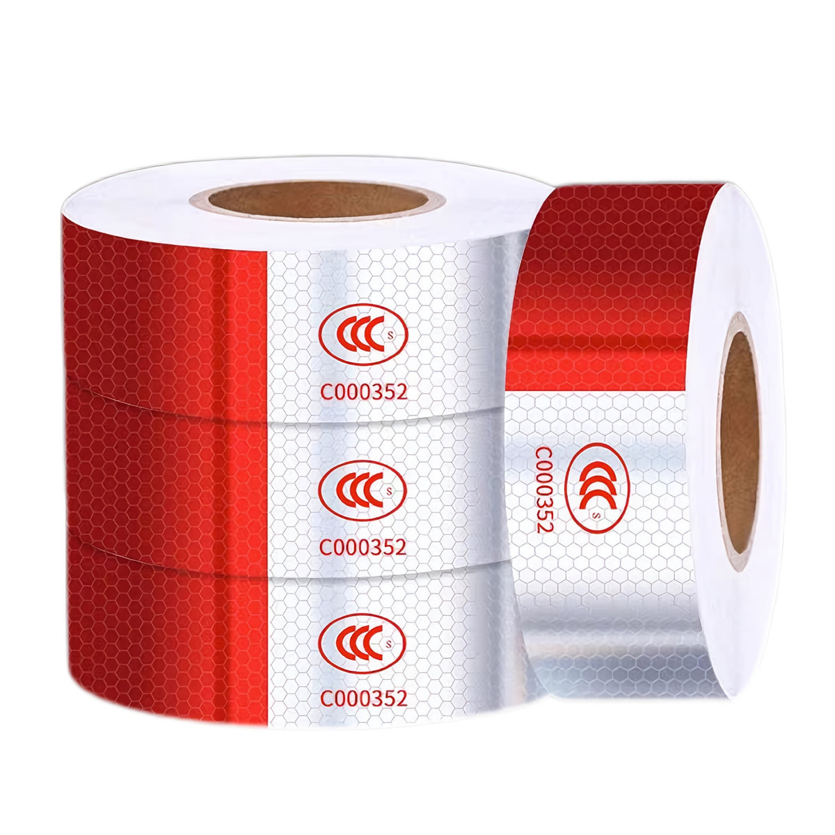 [Multi-volume Series]DOT-C2 Reflective Tape 2" X 60ft | Red & White, Ultra-Bright 360° Safety Marking for Trucks, Trailers, Vans & Construction Signs All-Weather Strong Roll