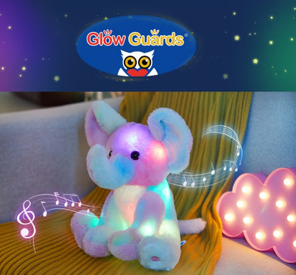 Musical Light Up Rainbow Elephant Plush 12 Inch LED Glowing Lullaby Stuffed Animal Night Light Sensory Toy Baby Shower Birthday Gift for Babies Toddlers Kids