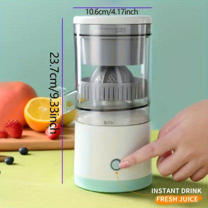 Rechargeable USB Electric Citrus Juicer Portable Citrus Press for Oranges Lemons Grapefruit Kiwi Removable Parts Pulp Separation Compact Juice Maker for Travel Home Green