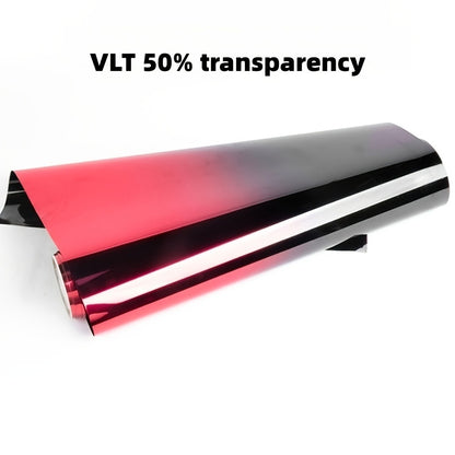Gradient Window Tint Film Roll 19.7" x 118" Heat Resistant Shatterproof PET – Two-Tone Car Window Film Easy Apply & Remove Red Black Green Silver Blue