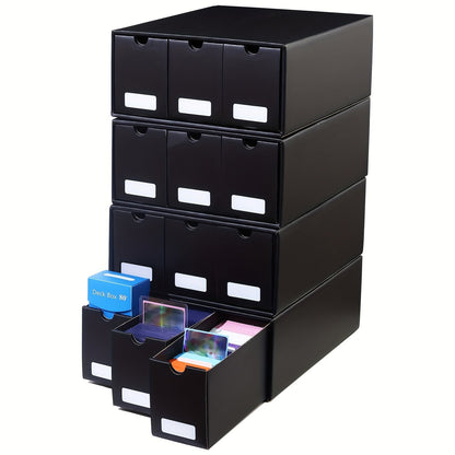 Trading Card Storage Box 12 Drawer with 50 Dividers – Large Cardboard Card Organizer for Sports Cards Baseball Pokemon TCG Playing Cards Collector Gift