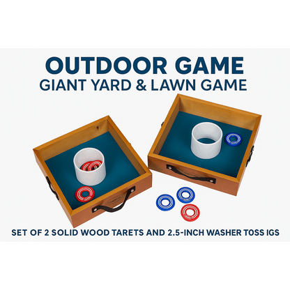 Outdoor Lawn Toss Game Set – Washer Toss & Ladder Toss for Backyard Party, Portable Yard Games for Adults Kids Family, Includes Carrying Case, Fun for Tailgate Camping Beach BBQ Gatherings