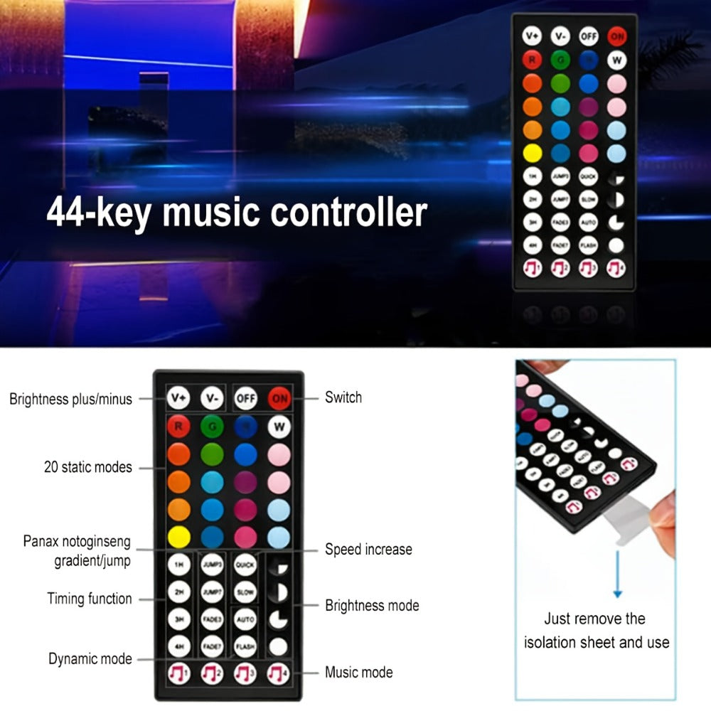 RGB LED Rope Lights with App & Remote Control, IP65 Waterproof Flexible Neon Strip, Music Sync, Multiple Modes, for Gaming Setup, Bedroom, Living Room, Indoor & Outdoor Decoration – 10m & 20m Available
