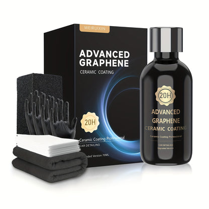 [Advanced Graphene Coating] Ultra High Gloss 20H Advanced Graphene Ceramic Coating for Cars, Ceramic Car Auto Detailing Kit (70ml) - 10+ Years Of Long Lasting Protection, Apply After Car Wash & Paint Correction
