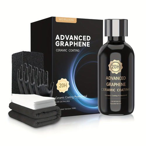 [Advanced Graphene Coating] Ultra High Gloss 20H Advanced Graphene Ceramic Coating for Cars, Ceramic Car Auto Detailing Kit (70ml) - 10+ Years Of Long Lasting Protection, Apply After Car Wash & Paint Correction