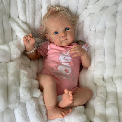 Reborn Baby Doll 16 Inch Handcrafted Newborn with Hand-Applied Eyelashes Rooted Hair Soft Cloth Body & Poseable Limbs – Includes Outfit Pacifier Diaper & Birth Certificate, Lifelike Girl Toy Gift Ages 3+ 42cm