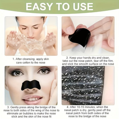 Charcoal Nose Strips 100pcs – Deep Pore Cleansing Blackhead Remover Strips for Nose, Charcoal-Infused Pore Strips for All Skin Types Unisex, Blackhead Peel Off Strips for Clear Smooth Skin