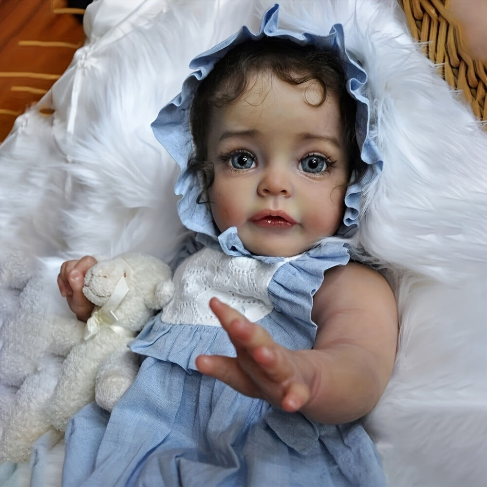 Reborn Baby Doll 20 Inch Soft Vinyl with Implanted Eyelashes Hand-Painted Lips Fingernails Blushed Hands & Feet 3lbs – Anatomically Correct Fits Newborn Clothes, Lifelike Girl Gift Ages 3+ 48cm