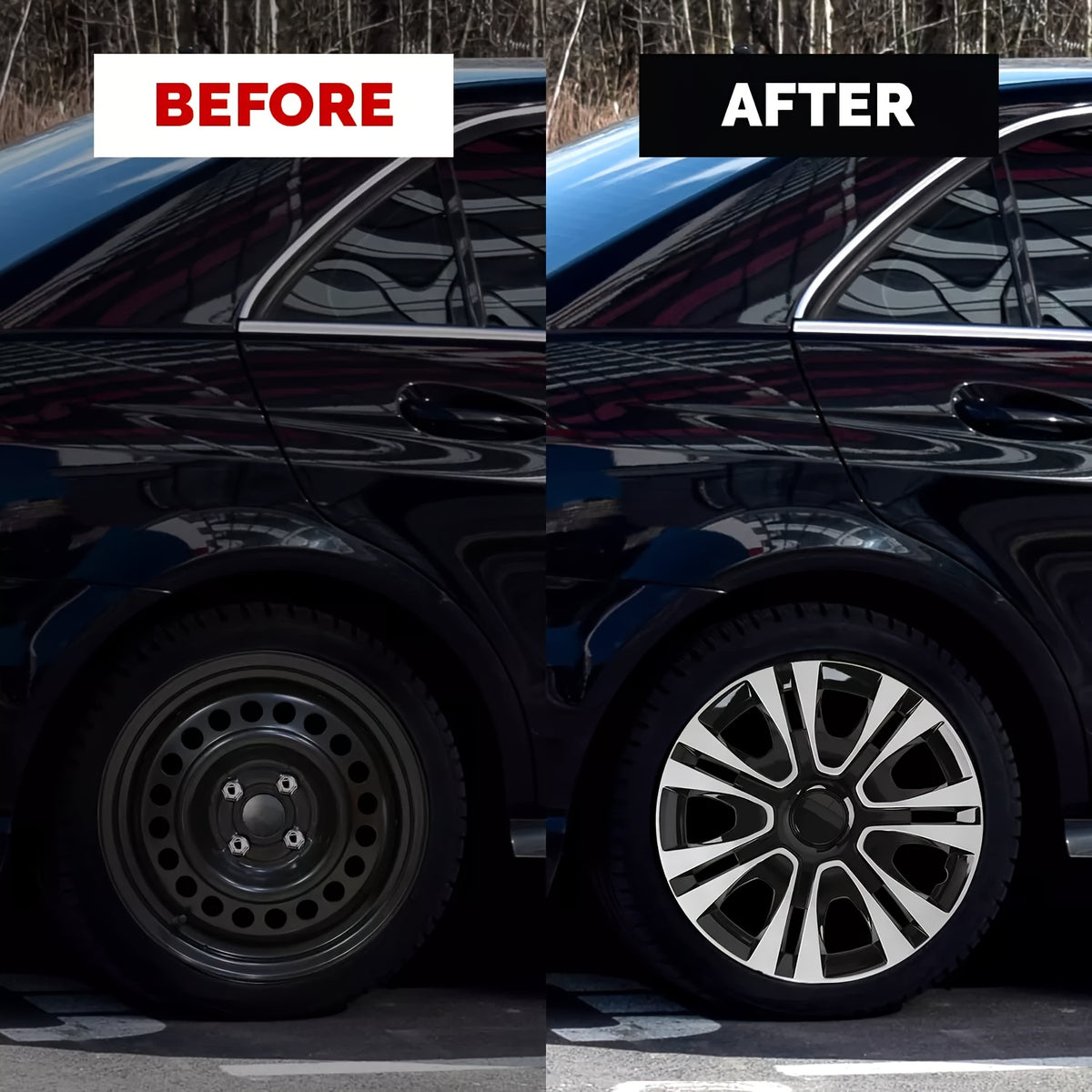 15 Inch/16 Inch Universal Hubcaps, 4pcs/Set Full Cover Wheel Hub Covers, Snap-On Wheel Covers for Auto Tire Replacement, Exterior Decoration of Car Wheels, Durable Construction, Fits R15/R16 Tire & Rim for All Makes And Models
