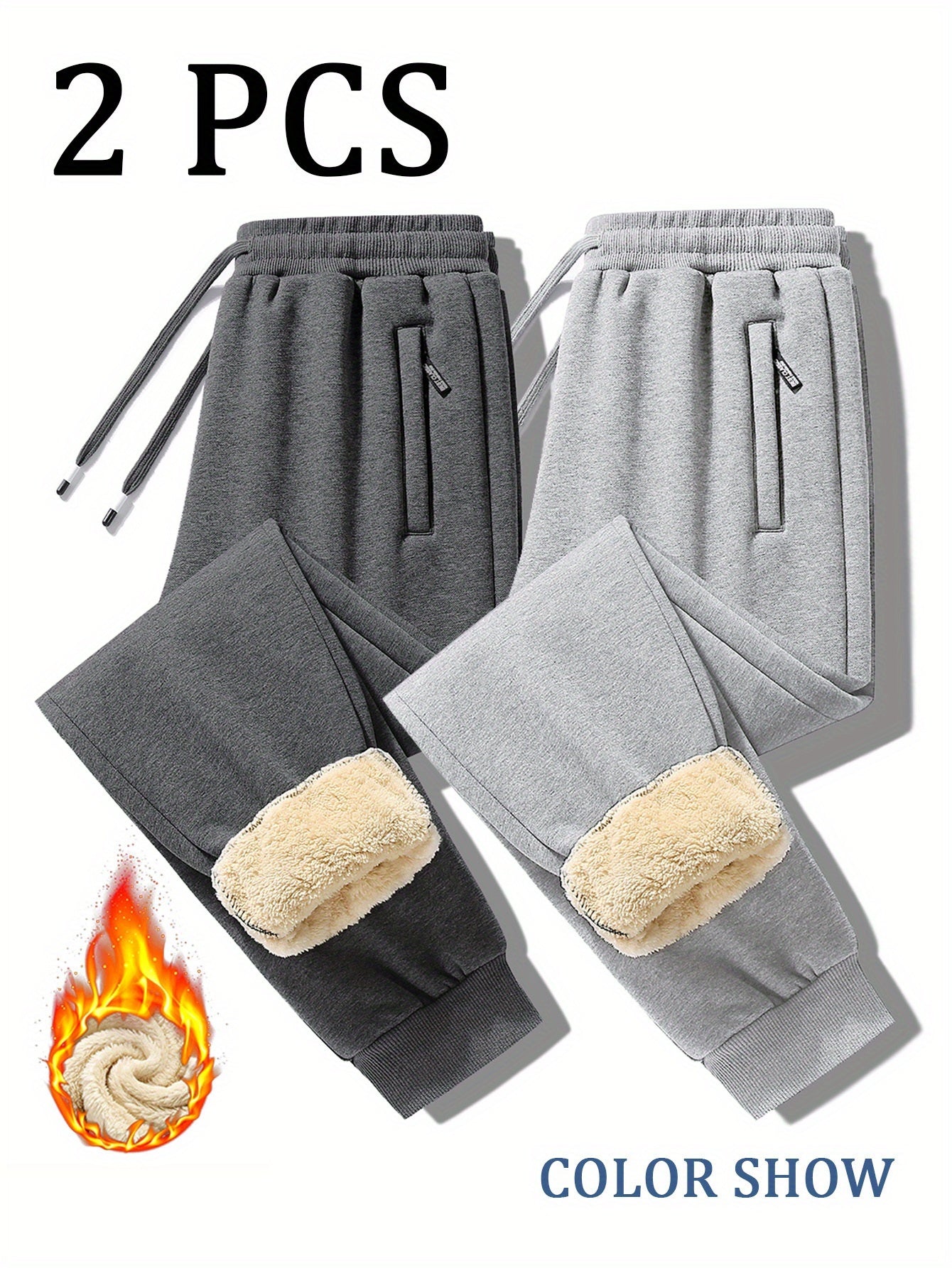 Men's Casual Pants - Fleece Lined With Pockets