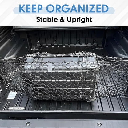 Truck Bed Cargo Net Elastic Mesh Organizer with Hooks Heavy Duty Bungee Net for Pickup Truck Bed Cargo Management Grocery Storage Secure Haul