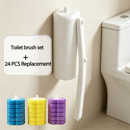 Disposable Toilet Brush Cleaning System with Bracket & Replaceable Heads - Deep Clean Toilet Bathroom Cleaning Kit, No-Touch Hygienic Brush with Refill Packs 17/24/30/35/53 Refills for Home & Bathroom