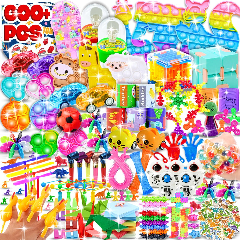 Bulk Party Favor Toys 600 Pieces – Mixed Color Novelty Fidget Toy Assortment for Easter Egg Fillers, Kids Birthday Goodie Bags, Classroom Prize Box Rewards & Holiday Gifts