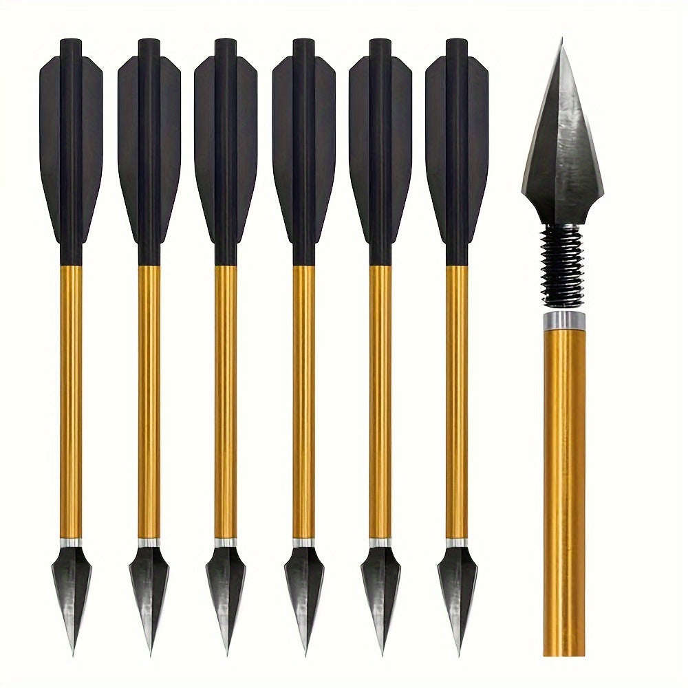 Broadhead Mini Crossbow Bolts 6pcs | 6.7 Inch Aluminum Alloy Archery Arrows with Sharp Tips for 50-80 Lbs Mini Crossbow – Multiple Colors for Adult Shooting, Hunting & Target Practice