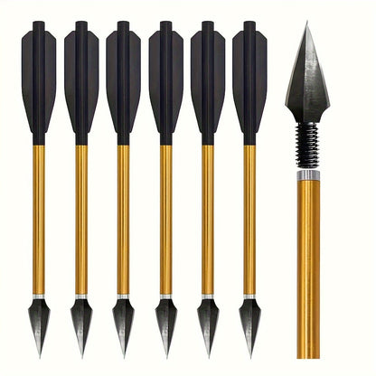 Broadhead Mini Crossbow Bolts 6pcs | 6.7 Inch Aluminum Alloy Archery Arrows with Sharp Tips for 50-80 Lbs Mini Crossbow – Multiple Colors for Adult Shooting, Hunting & Target Practice