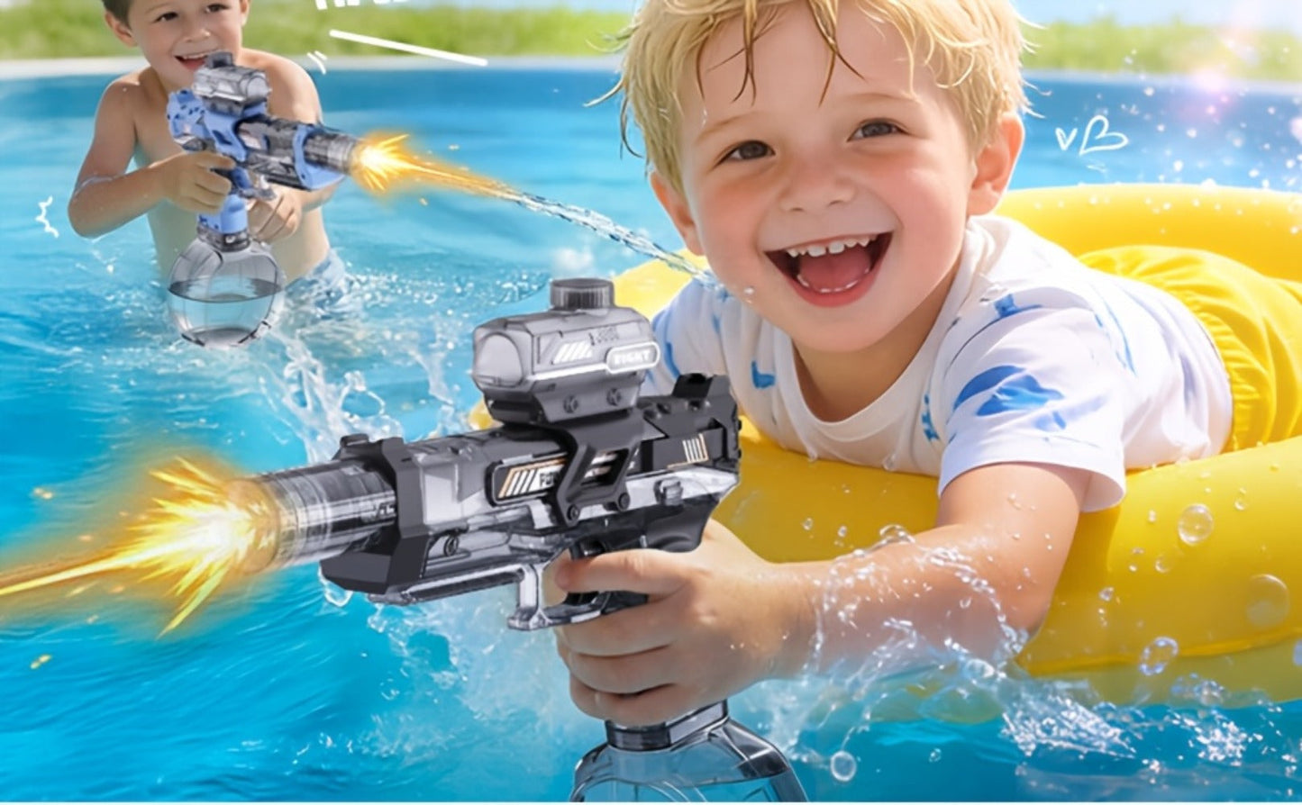 Kids Electric Water Gun with Sound Effects for Ages 3-6 – Automatic High Capacity Squirt Blaster Long Range, Toddler Summer Outdoor Pool Beach Backyard Party Toy, Birthday Gift for Boys Girls, 2-Pack Option