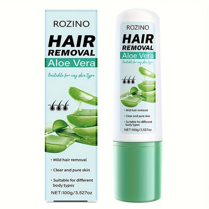 Hair Removal Cream for Women & Men - Aloe Vera Squalane Gentle Depilatory 100g - Fast 5-Minute Body Hair Remover for Legs Arms Armpits Bikini Chest Lips - Plant-Based Painless Smooth Skin Formula