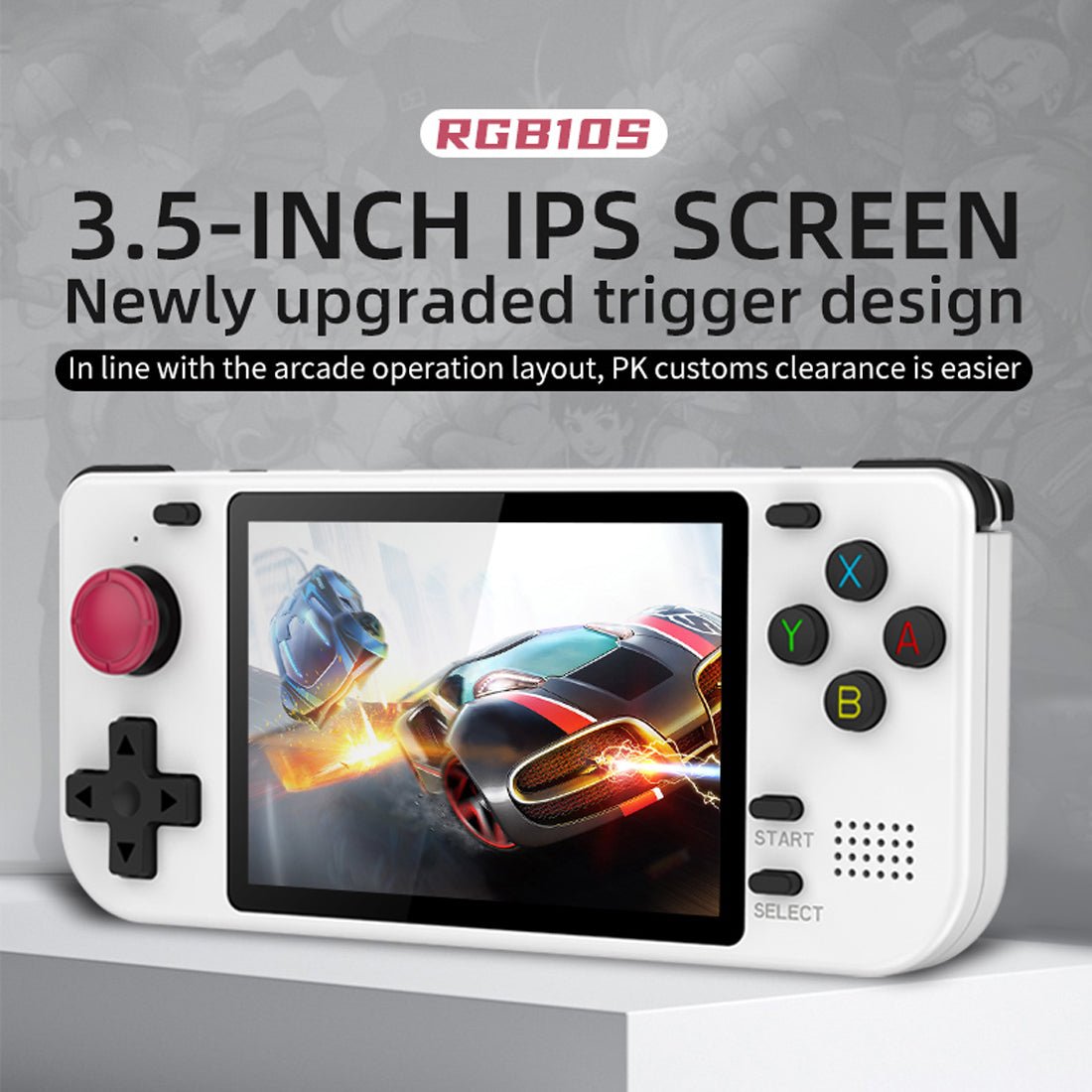 Slim Retro Handheld Game Console Powkiddy RGB10S 3.5 Inch IPS 480x320 RK3326 Wi-Fi 3000mAh 8-Hour Battery Linux Open Source 128GB Portable Classic Emulator