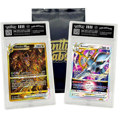 Pokemon Rare Card Slab Bundle – Ultra or Double Rare Pokémon Card Sealed in Vanity Slabs Display Case with 10 Bonus Holo Cards | EX V VMAX VSTAR Full Art | 1 or 2 Slabs | Gift for Collectors & Kids
