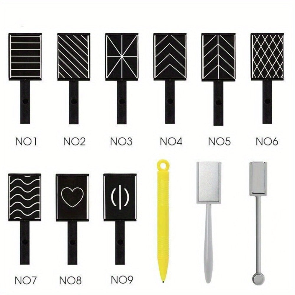 Cat Eye Gel Polish Kit 14Pcs Magnetic UV Nail Polish Set with Magnet Pen – 3D Shimmer Cat Eye Nail Art for Salon & DIY Manicure, Beginner to Pro, Long-Lasting LED Curable