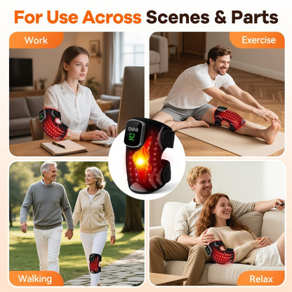 Heated Knee Massager with Vibration – Electric Knee Heating Pad & Support Wrap for Arthritis, Joint Pain & Muscle Relief, Warm Knee Brace Massager for Men Women Home Use & Recovery