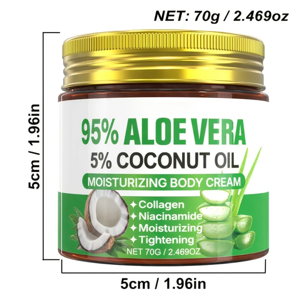 Aloe Vera Collagen Face Cream 2 Pack Hyaluronic Acid Coconut Oil Deep Hydrating Firming Anti-Aging Moisturizer for Dry Skin Tightening Soothing Daily Skincare for Women All Skin Types