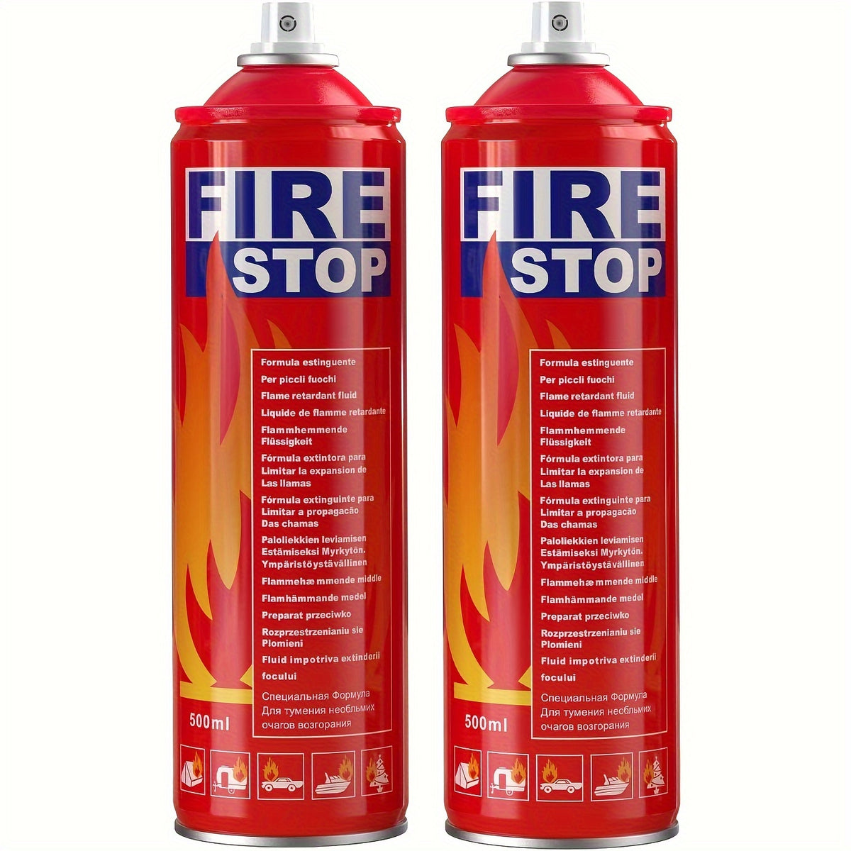 2pcs/4pcs Fire Extinguisher For Home, Car, Kitchen, Boat - Portable Formula Fire Stop Small - 4-in-1 With Mounting Bracket.