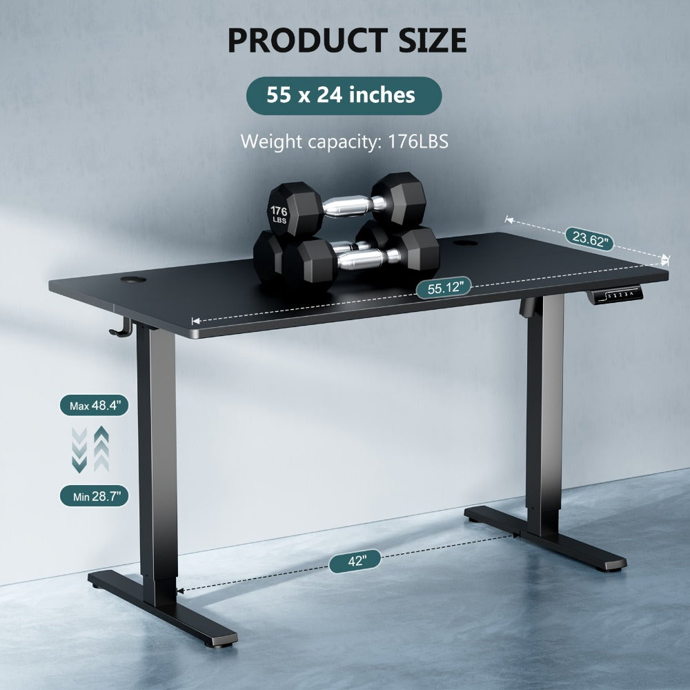 Electric Height-Adjustable Standing Desk with Adjustable Height for Home Office detail image - detail view 19