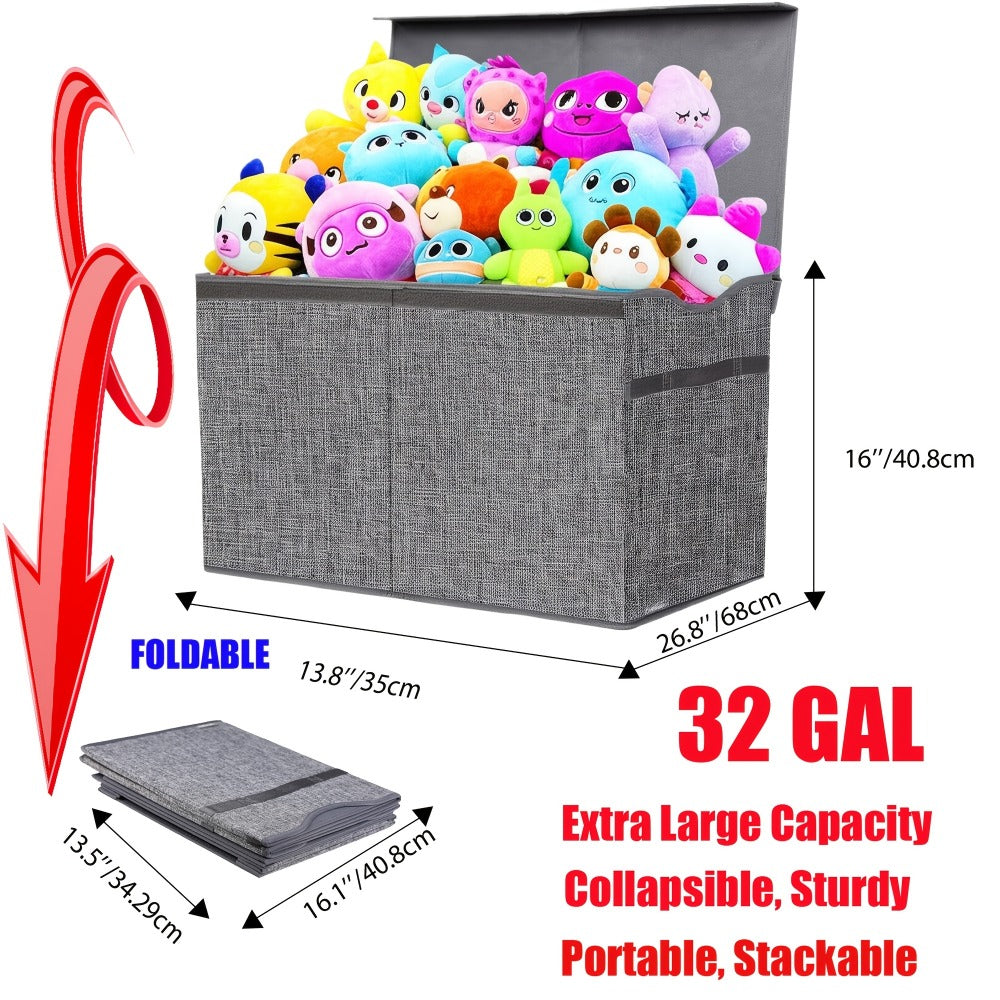 Extra-Large Kids Toy Storage Chest, Foldable Toy Box for Kids' Room detail image - detail view 11