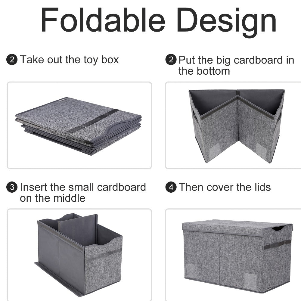 Extra-Large Kids Toy Storage Chest, Foldable Toy Box for Kids' Room detail image - detail view 12