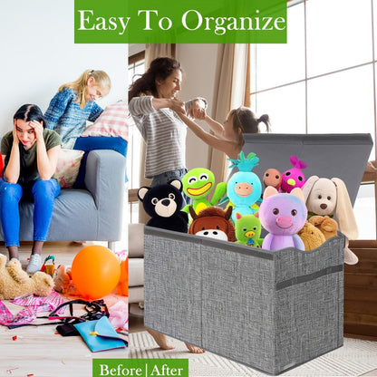 Extra-Large Kids Toy Storage Chest, Foldable Toy Box for Kids' Room detail image - detail view 14