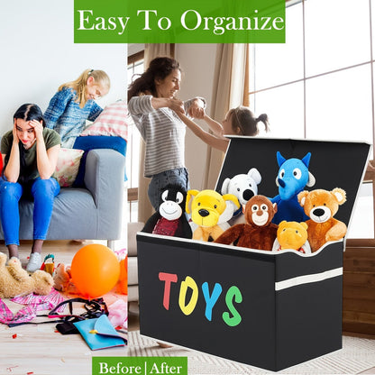 Extra-Large Kids Toy Storage Chest, Foldable Toy Box for Kids' Room detail image
