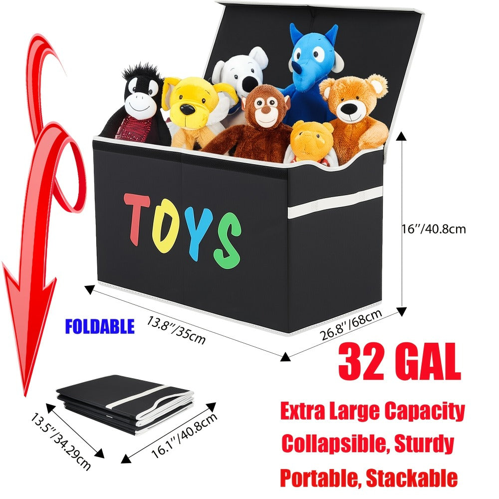 Extra-Large Kids Toy Storage Chest, Foldable Toy Box for Kids' Room detail image - detail view 4