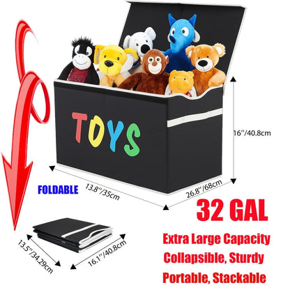 Extra-Large Kids Toy Storage Chest, Foldable Toy Box for Kids' Room detail image - detail view 4