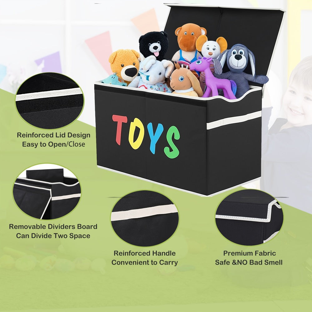 Extra-Large Kids Toy Storage Chest, Foldable Toy Box for Kids' Room detail image - detail view 5