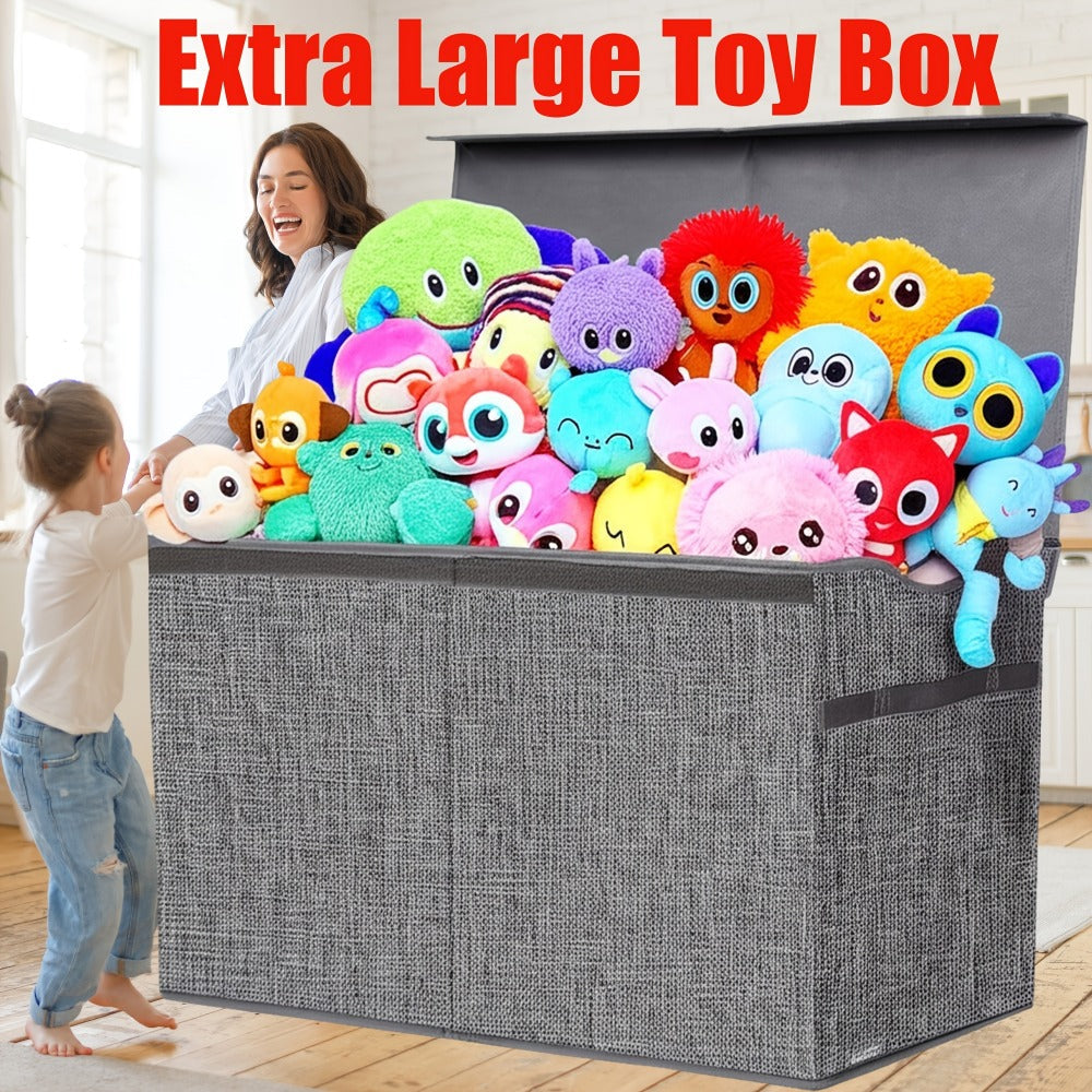 Extra-Large Kids Toy Storage Chest, Foldable Toy Box for Kids' Room detail image - detail view 6