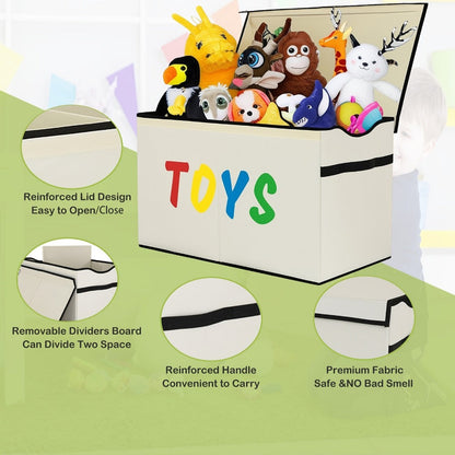 Extra-Large Kids Toy Storage Chest, Foldable Toy Box for Kids' Room detail image - detail view 8